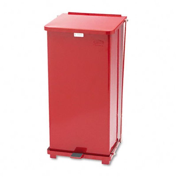 Rubbermaid Commercial Rubbermaid Commercial ST24EPLRD Defenders Biohazard Step Can- Square- Steel- 24 gal- Red ST24EPLRD